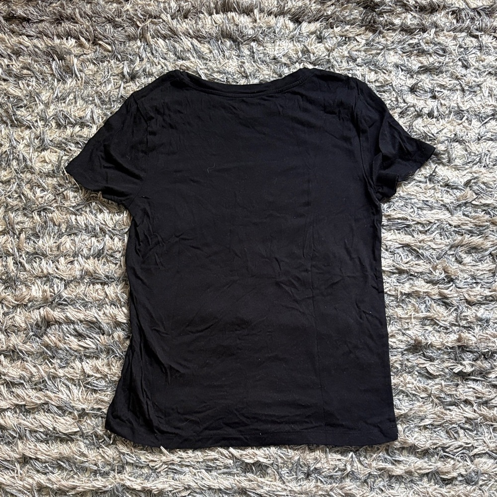 Juicy Couture Black Tee with Pink and Yellow Logo Size XS - Picture 2 of 2